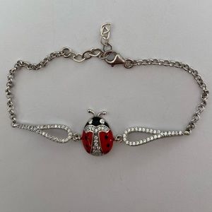 🐞 925 Silver ladybug cz stones bracelet 🐞